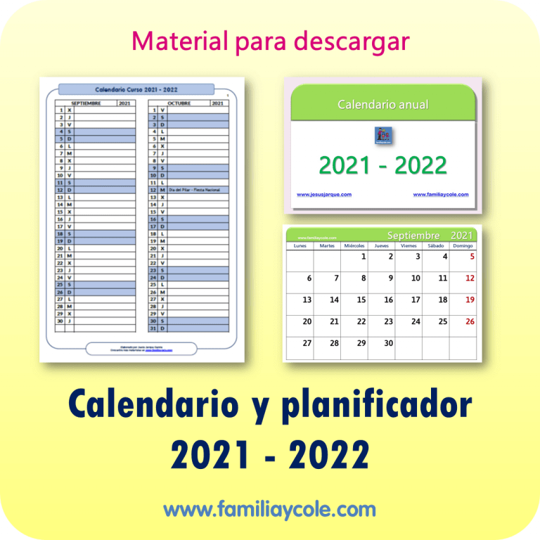 Calendario y planificador 2021-2022 para imprimir