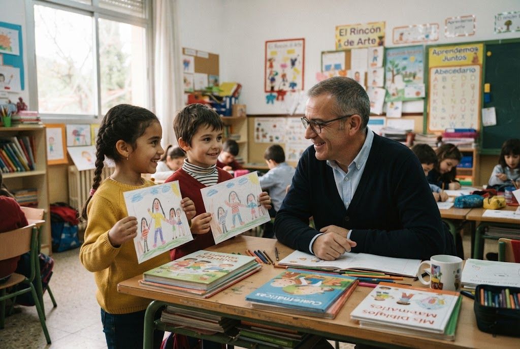 El rol del docente en situaciones de crisis Docente apoyando a estudiantes en un entorno seguro