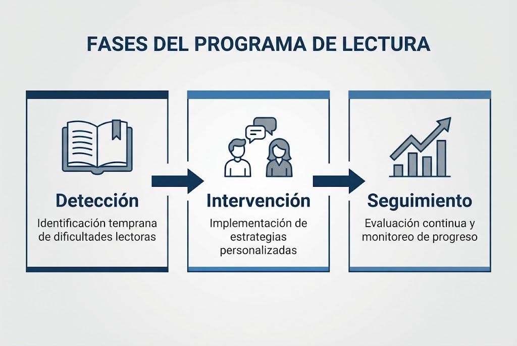 Fases del programa Avanza Lectura Esquema visual de las fases del programa Avanza Lectura