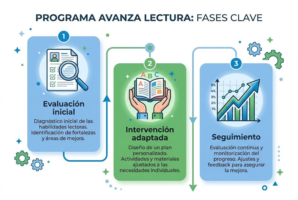 Fases del programa Avanza Lectura Esquema visual de las fases del programa Avanza Lectura