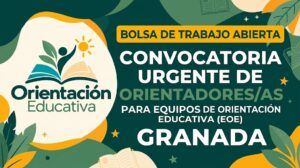 Ilustración sobre la convocatoria urgente de plazas de orientación educativa en Granada