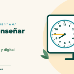 Portada: cómo enseñar la hora en Primaria, con un reloj analógico y uno digital que marcan las 7:45
