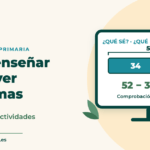 Portada: cómo enseñar a resolver problemas de matemáticas en Primaria, con un diagrama de barras de 52 − 34 = 18