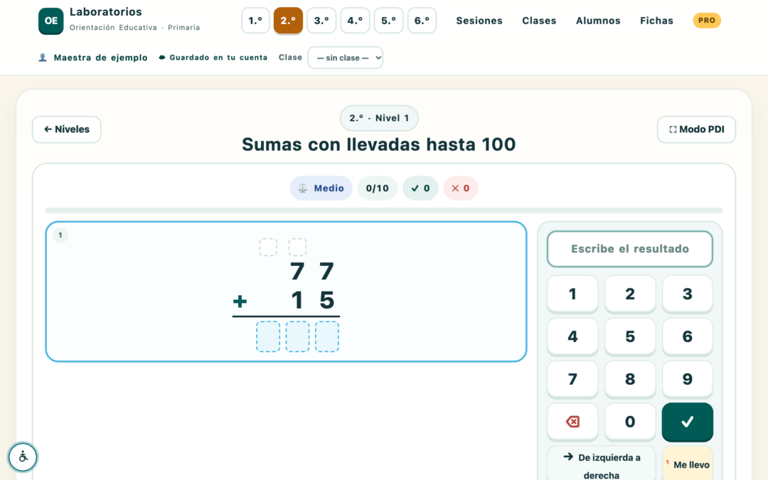 Ajustes de accesibilidad: lectura fácil, voz, menos elementos… · paso 3: Así se ve una actividad con ajustes